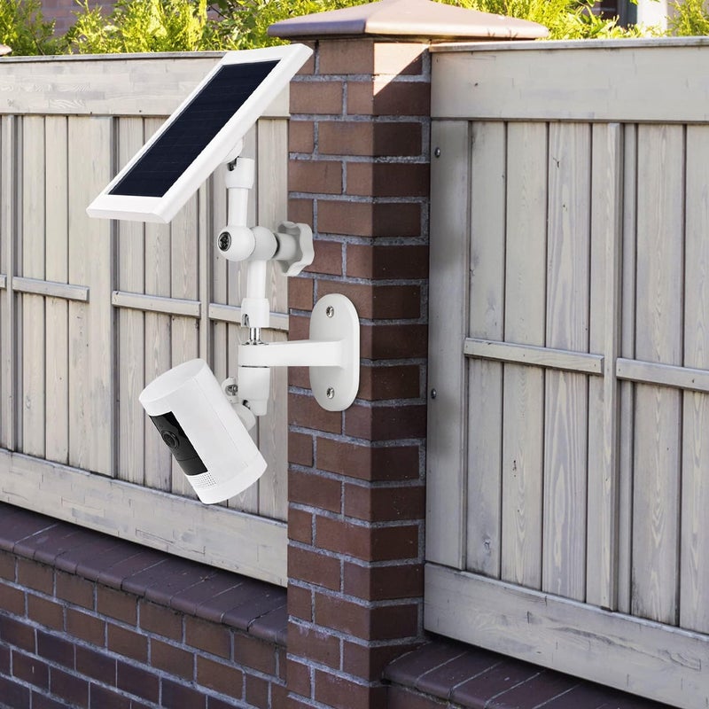 ALERTCAM 2-in-1 Wall Mount for Ring Solar Panel, Stick Up Cam Battery and Spotlight Cam Battery, Adjustable Angle to Get Maximum Sunlight for Your Ring Solar Panel - White - Image 5