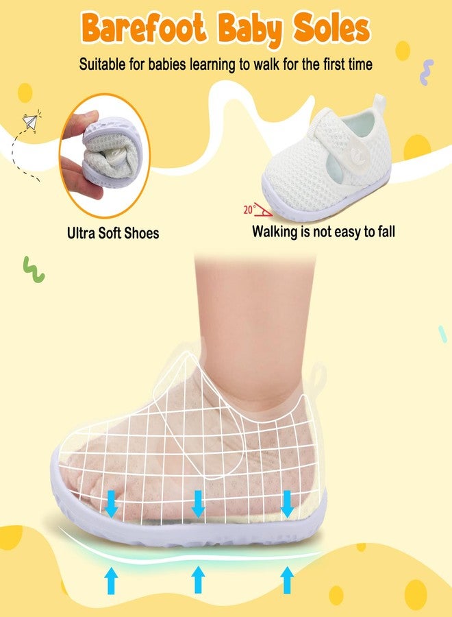 FEETCITY Barefoot Baby Snekaers Infant Walking Shoes Boys Girls Slip-On Shoes Wide Toddler Sock Shoe Flexible White - Image 5