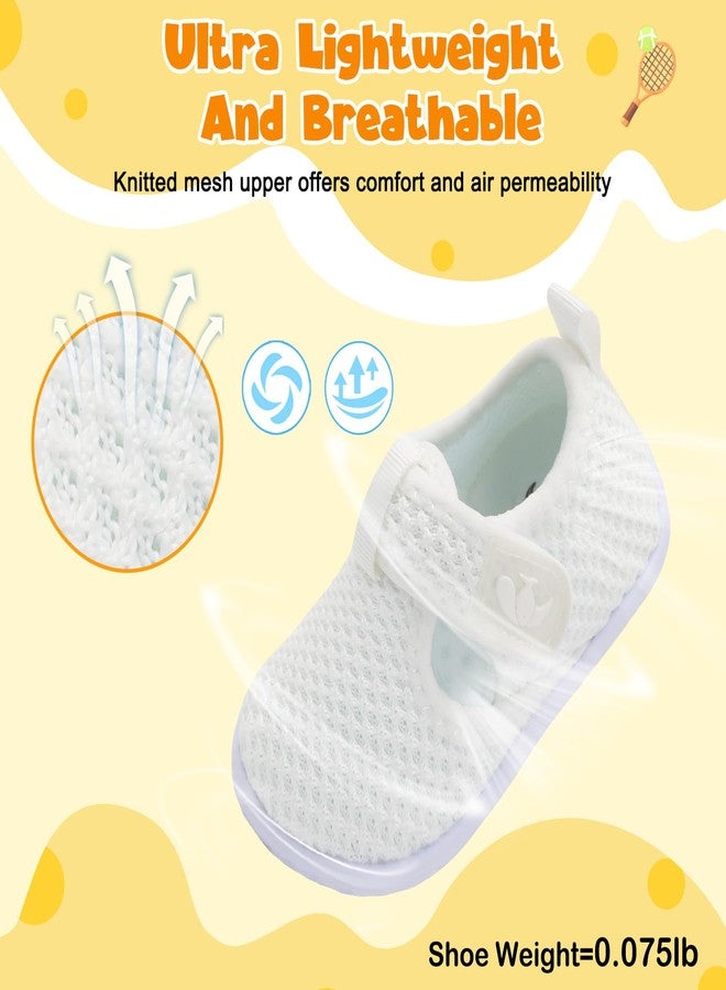 FEETCITY Barefoot Baby Snekaers Infant Walking Shoes Boys Girls Slip-On Shoes Wide Toddler Sock Shoe Flexible White - Image 4