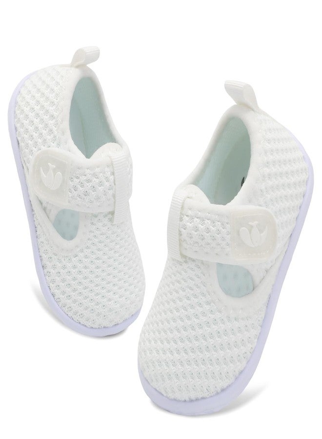 FEETCITY Barefoot Baby Snekaers Infant Walking Shoes Boys Girls Slip-On Shoes Wide Toddler Sock Shoe Flexible White - Image 1