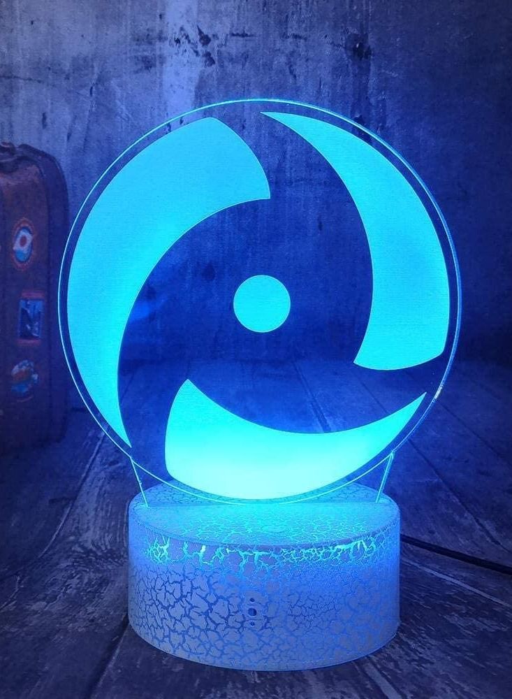 althiqahkey 3D Night Light Illusion Led Lamps Decor lamp for Kids Naruto Anime Character Uchiha Sasuke 3D LED Night Light Baby Table Lamp Kid Holiday Kid Christmas lamp Home Decor - Image 2