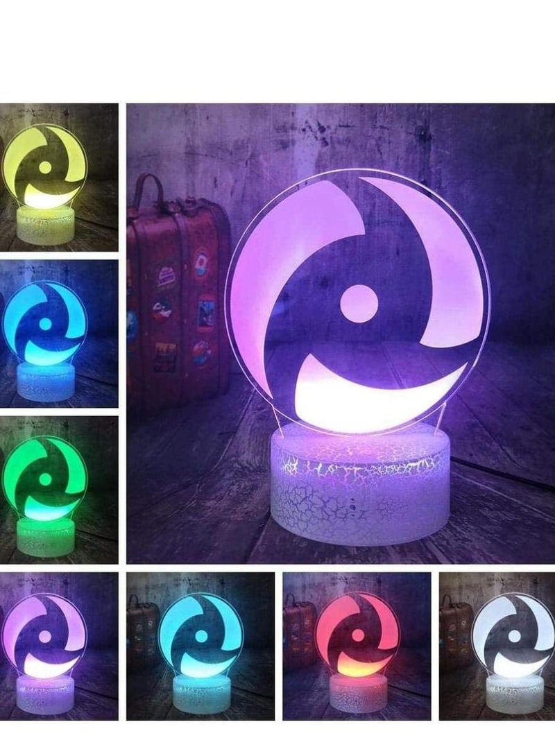 althiqahkey 3D Night Light Illusion Led Lamps Decor lamp for Kids Naruto Anime Character Uchiha Sasuke 3D LED Night Light Baby Table Lamp Kid Holiday Kid Christmas lamp Home Decor - Image 4