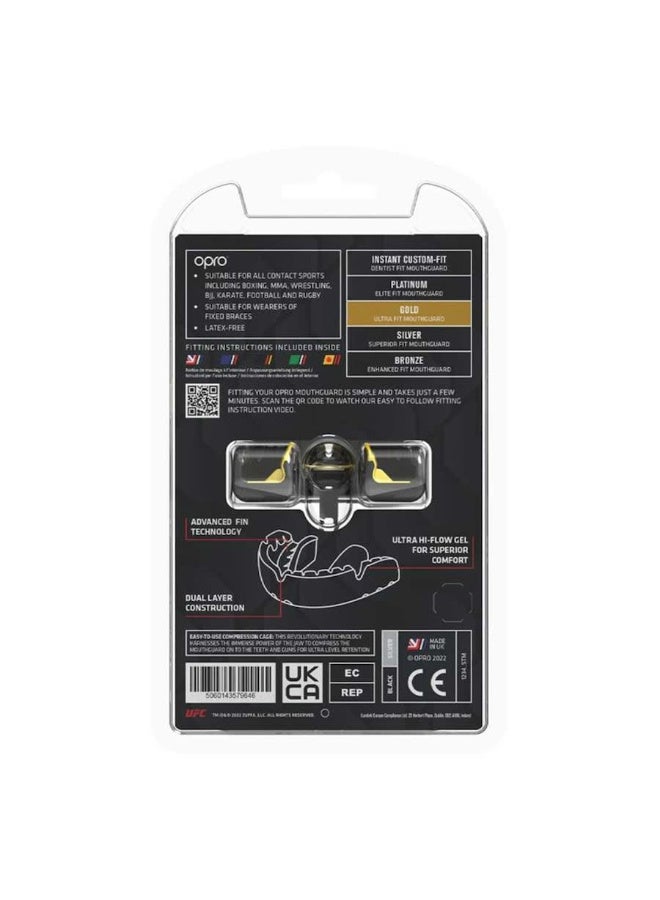 OPRO SELF FIT UFC GOLD BRACES BLACK/SILVER ADULT - Image 3