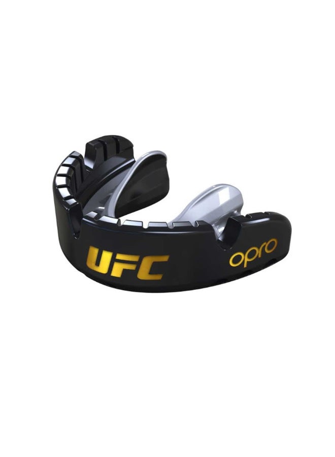 OPRO SELF FIT UFC GOLD BRACES BLACK/SILVER ADULT - Image 1