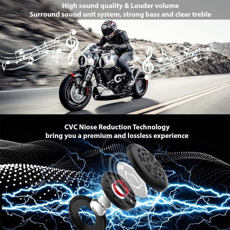 FreedConn Motorcycle Bluetooth Headset KY Bluetooth Helmet Intercom Motorcycle Communication Systems with CVC Noise Cancellation Stereo Music IP65 for Full/Half Face Helmet Basic Single People Use - Image 3