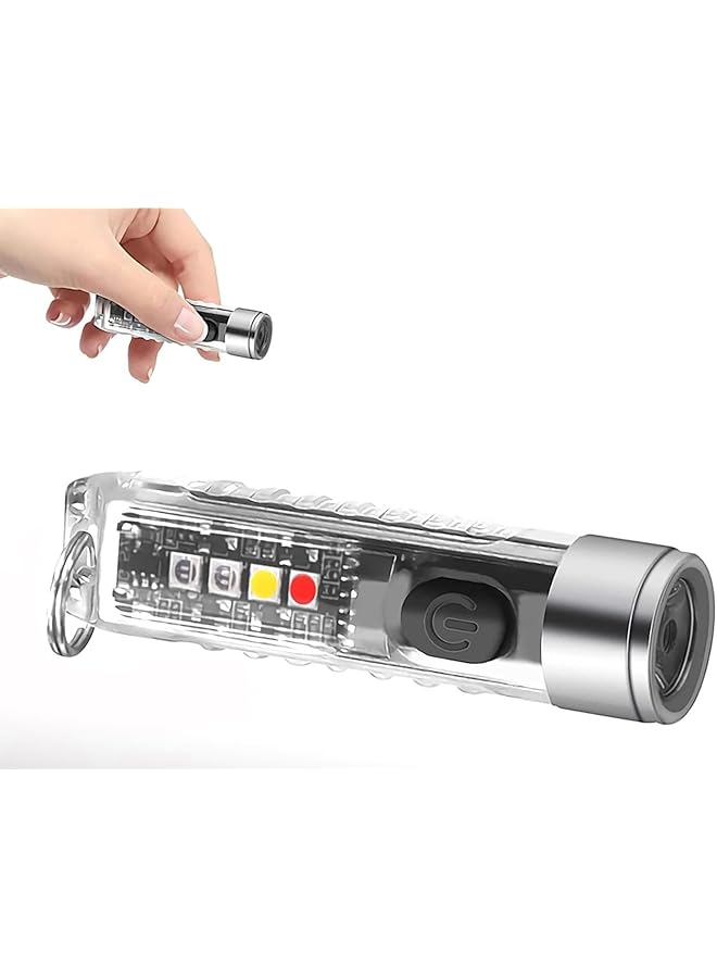 Mini LED Flashlights USB Rechargeable Small Keychain Flashlight with 11 Modes of Main Side Light Portable Pocket EDC Flash Light for Daily Using Backpacking Camping and Hiking etc. - Image 1