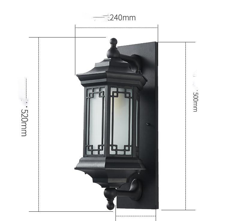 CITRA Outdoor Wall Light Fixture Black Color Exterior Lantern Waterproof Lamp - Warm White - Image 5
