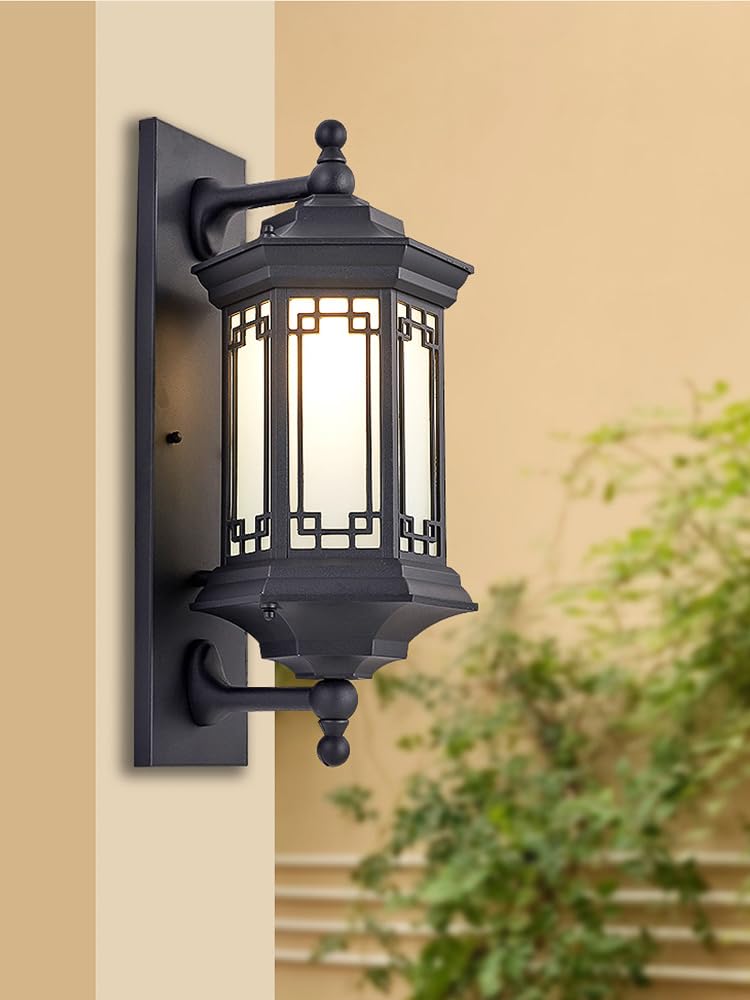 CITRA Outdoor Wall Light Fixture Black Color Exterior Lantern Waterproof Lamp - Warm White - Image 1