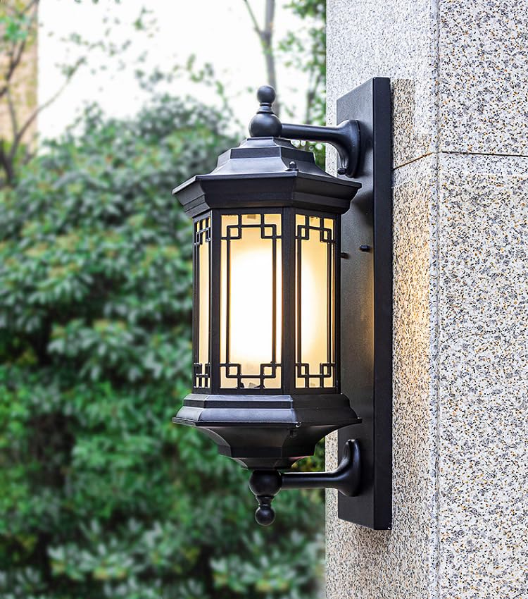 CITRA Outdoor Wall Light Fixture Black Color Exterior Lantern Waterproof Lamp - Warm White - Image 3