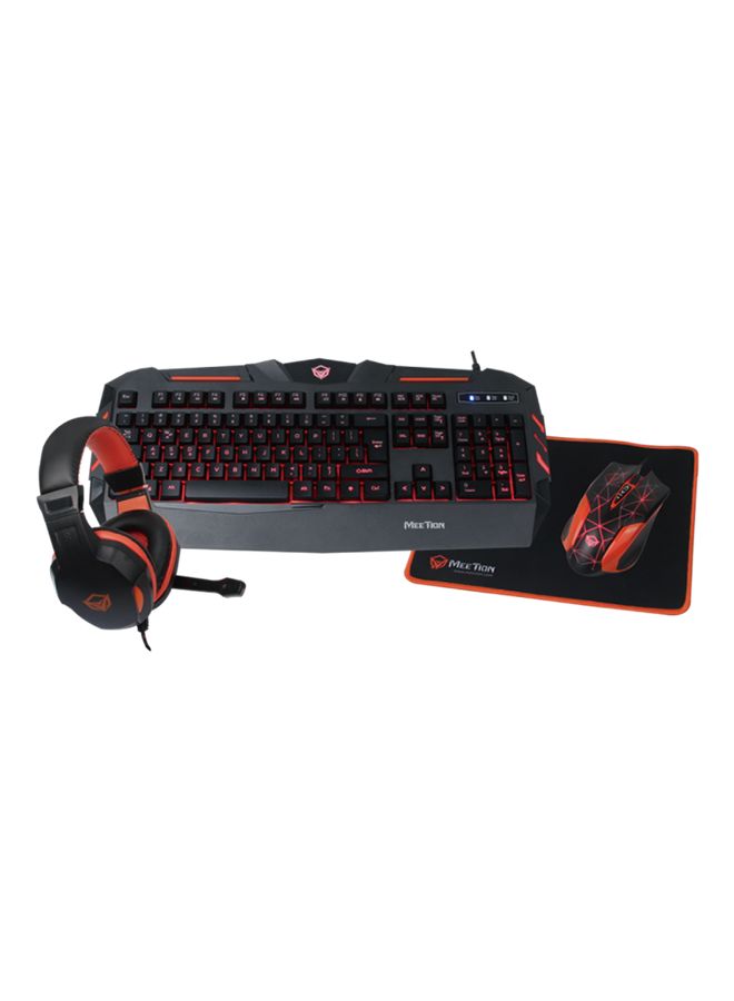 NIBEMINENT USB Keyboard With Over-Ear Gaming Headset/Mouse Pad/Mouse  - Image 1