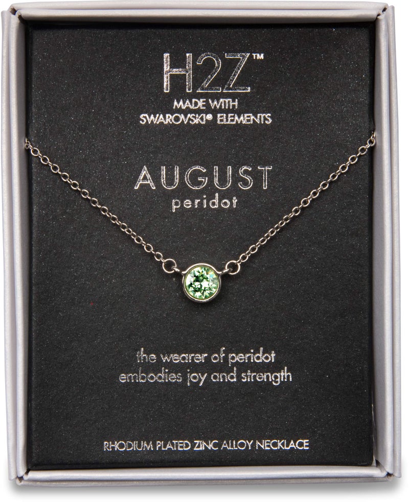 Pavilion Gift Company H2Z 16223 August Peridot Birthstone Necklace with 18 Chain Brass