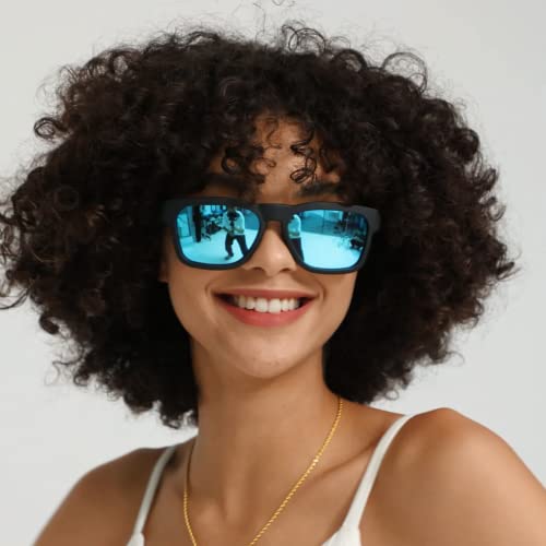 OhO sunshine OhO Smart Glasses,Polarized Sunglasses with Bluetooth Speaker,Athletic/Outdoor UV Protection and Voice Control,Unisex(Mirror Blue Lens) - Image 3