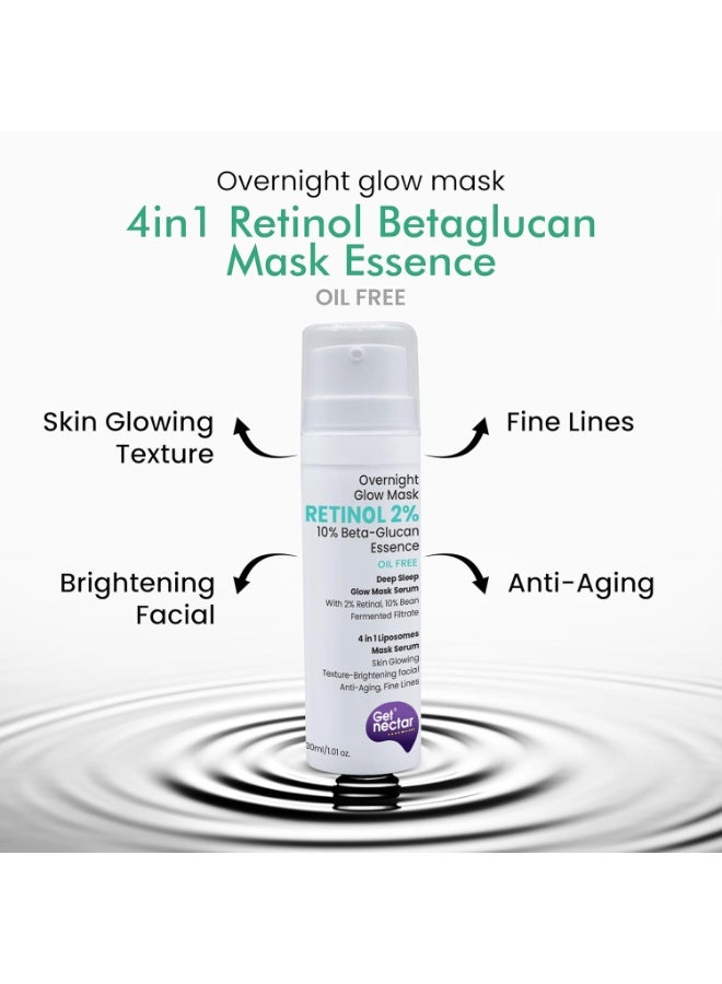 Get Nectar Happiness احصلي على سيروم "Nectar Happiness Overnight Glow Mask" الليلي بتركيز 2% من الريتينول (خالٍ من الزيوت) والمعزز بـ "بيتا-جلوكان"؛ لمكافحة الشيخوخة والخطوط الدقيقة والتجاعيد، وللحصول على مظهر أكثر شباباً (30 مل). - Image 3