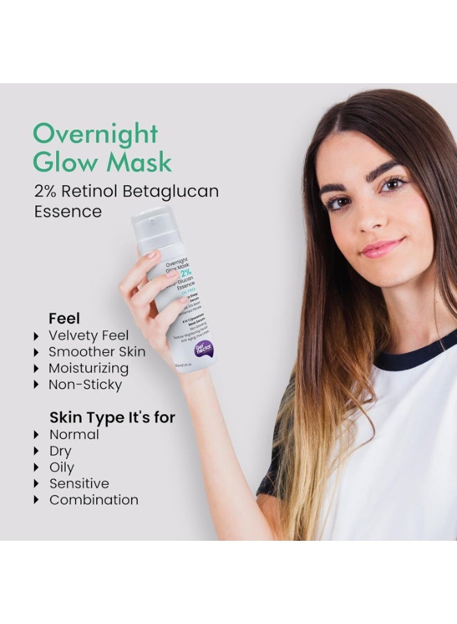 Get Nectar Happiness احصلي على سيروم "Nectar Happiness Overnight Glow Mask" الليلي بتركيز 2% من الريتينول (خالٍ من الزيوت) والمعزز بـ "بيتا-جلوكان"؛ لمكافحة الشيخوخة والخطوط الدقيقة والتجاعيد، وللحصول على مظهر أكثر شباباً (30 مل). - Image 2
