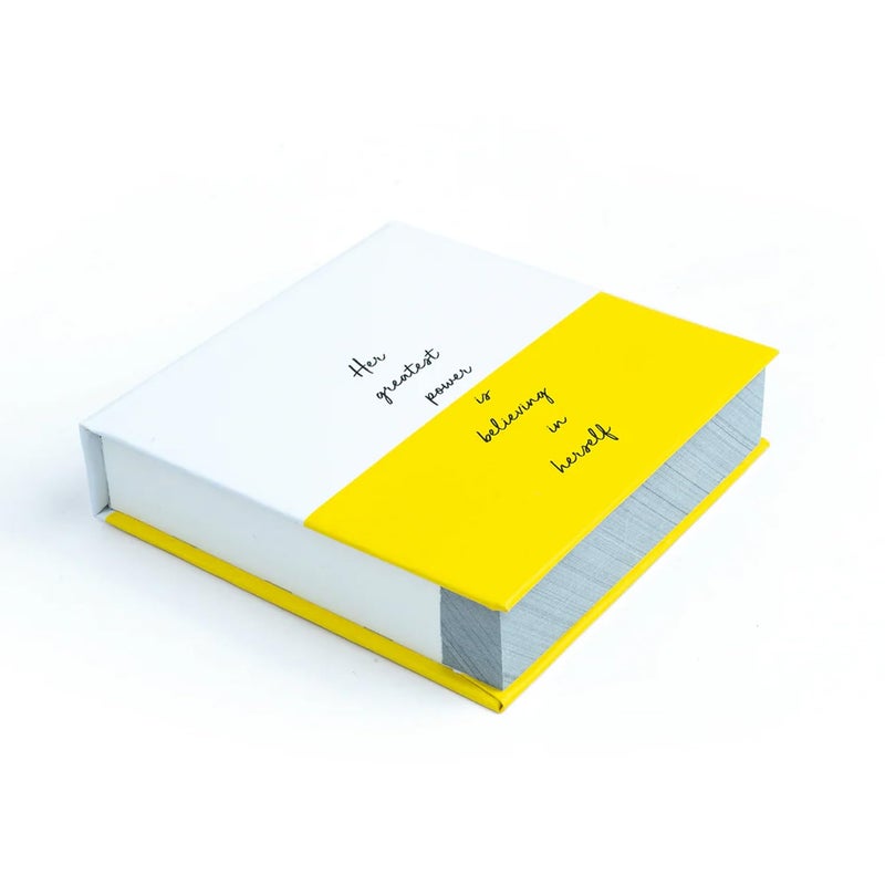 CHAARPAI Jotter Notepad For Daily Notes & Ideas | Stylish "His Greatest Power is Believing in Herself" Memo Pad for Journal | Writing Pad Diary for Students, Notes, Lists, Small NoteBook With 200 Blank Pages Size-4X4 Inch - Image 1