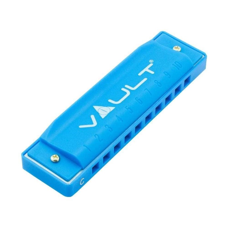 VAULT HA500 Key C 10-Hole Diatonic Harmonica/Mouth Organ - Blue - Image 4