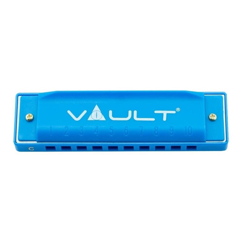 VAULT HA500 Key C 10-Hole Diatonic Harmonica/Mouth Organ - Blue - Image 1