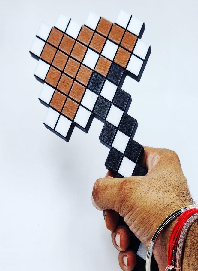 CUBIX3D 3D Printed Pixel Axe Toy | Blocky Gaming Prop | Safe Cosplay Accessory for Kids & Fans - Image 2