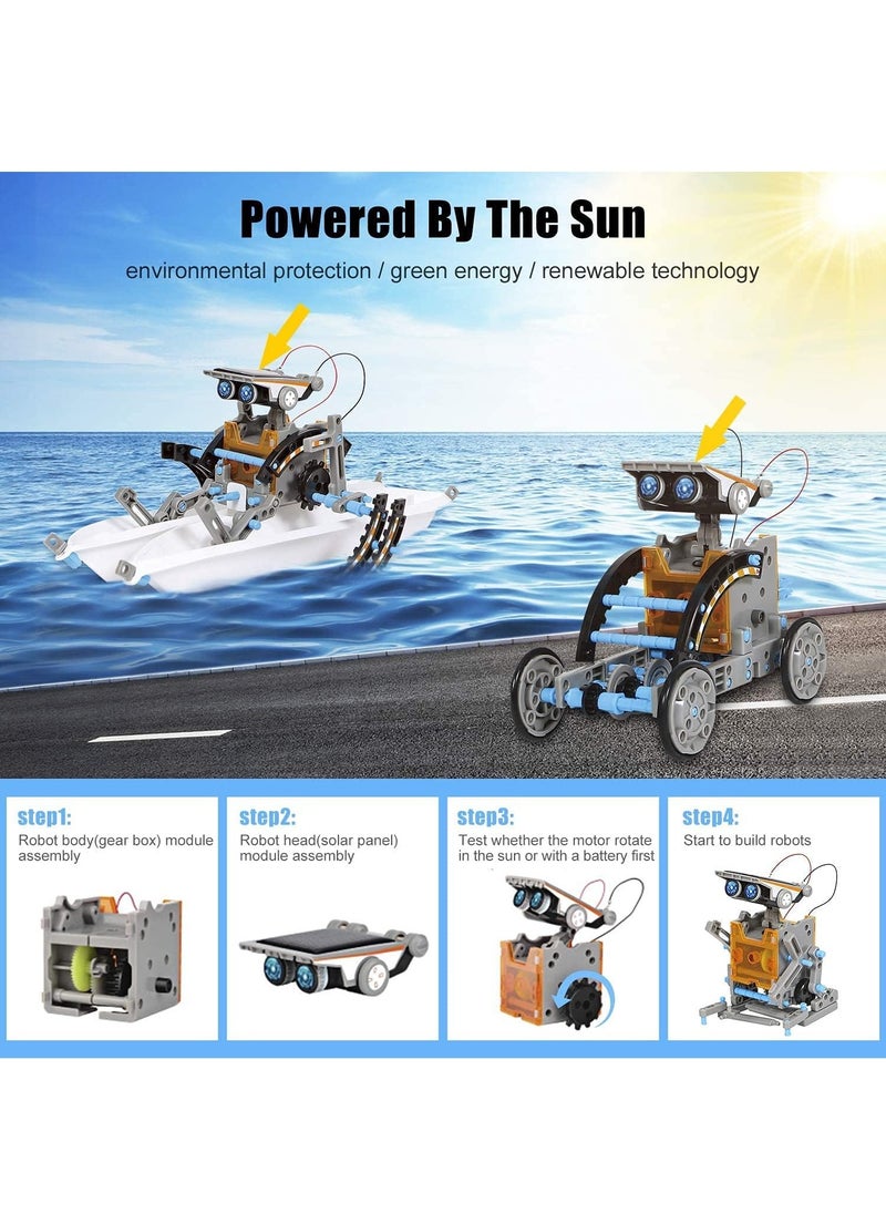 Generic 12-in-1 Science Solar Robot Kit for Kids STEM Educational DIY Solar Powered Building Toys Experiment Set for Boys and Girls (190 Parts)  - Image 3