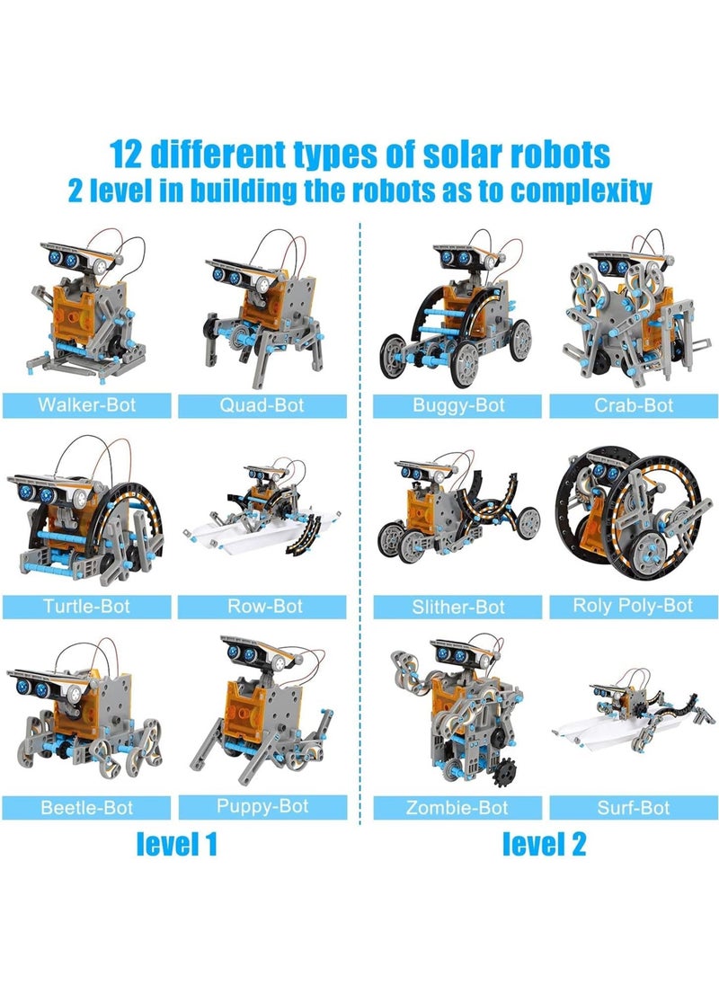 Generic 12-in-1 Science Solar Robot Kit for Kids STEM Educational DIY Solar Powered Building Toys Experiment Set for Boys and Girls (190 Parts)  - Image 2
