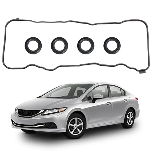 Quivimoro VS50563 Engine Cylinder Valve Cover Gasket Kit Fit for 2006-2015 Honda Civic 1.8L, for 2016-2017 Honda HR-V 1.8L, Valve Cover Gasket Set for 2013-2015 Acura ILX 2.0L Replace OE# 12341RNAA01 - Image 1