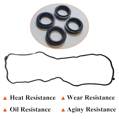 Quivimoro VS50563 Engine Cylinder Valve Cover Gasket Kit Fit for 2006-2015 Honda Civic 1.8L, for 2016-2017 Honda HR-V 1.8L, Valve Cover Gasket Set for 2013-2015 Acura ILX 2.0L Replace OE# 12341RNAA01 - Image 5