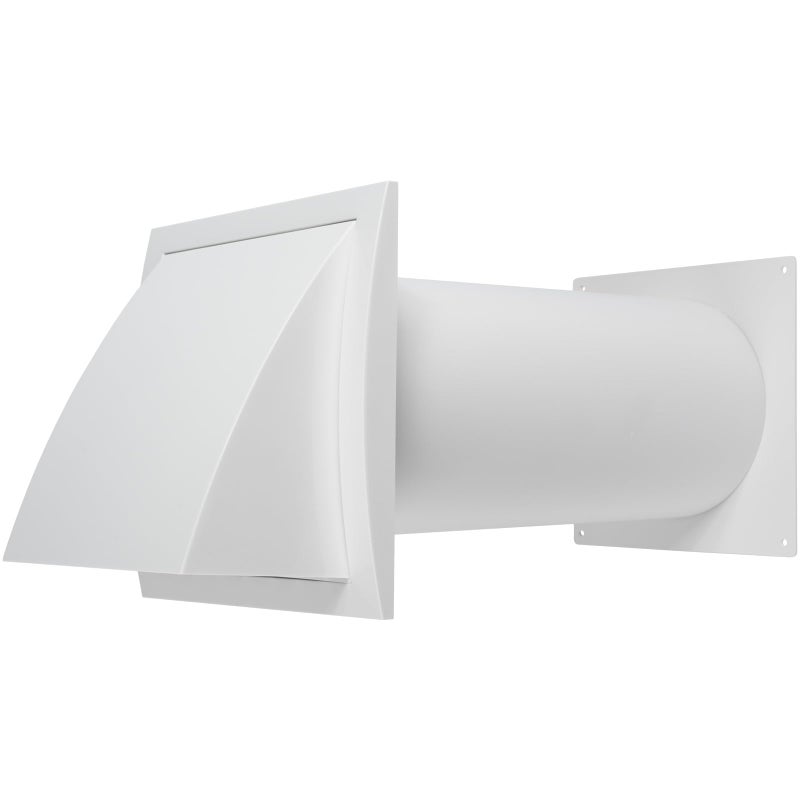Repa Market 5 Inch Plastic Through Wall Ventilation Kit Dryer Vent Hood with Cuttable PVC Pipe and Duct Connector White Indoor Dryer Vent KitOutdoor Dryer Vent Cover Dryer Exhaust vent - Image 2