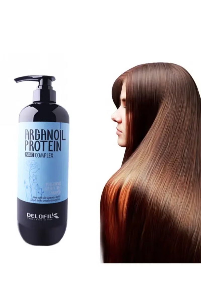 DELOFIL Protein Shampoo With Argan Oil to Repair Hair  Sulfate Free  500 ml - Image 1
