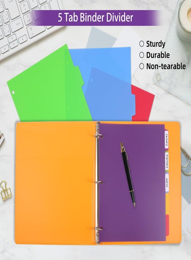 LIMANLIRY 3 Sets Colorful Binder Dividers with Tabs,Plastic Index with 5 Tabs,Big Tab Dividers for 3 Ring Binder - Image 5