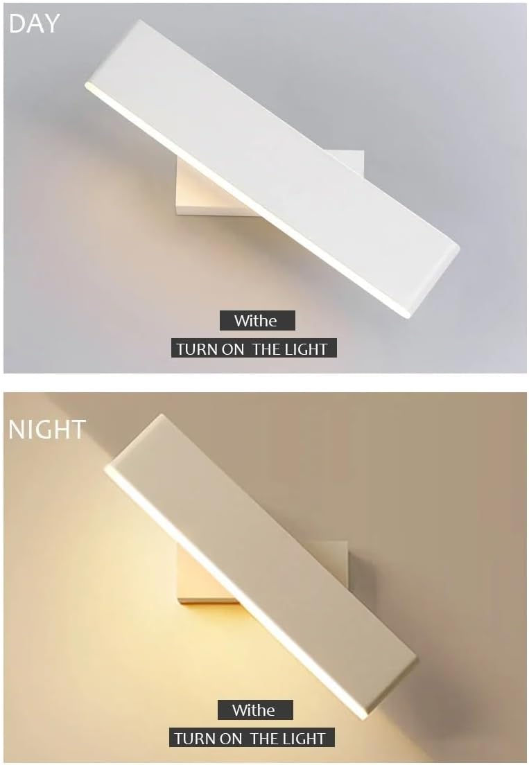 Nordic Bedside Wall Lamp Can Be Rotated Minimalist Living Room Background Light Corridor Home,Energy Conservation (White) - Image 4