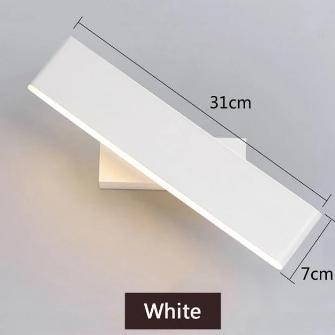 Nordic Bedside Wall Lamp Can Be Rotated Minimalist Living Room Background Light Corridor Home,Energy Conservation (White) - Image 2