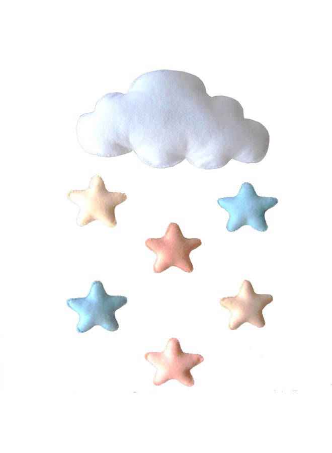 Soft Cloud Moon Star Ceiling Hanging Decoration Multicolour 57 X 33cm  - Image 1