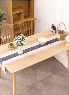 XnYao Modern Table Runners Simple Nordic Style Beige Table Flags Handmade Tassel Cotton Linen Tablecloth Bed Runners Table Decoration for Party, Wedding Ect 12 x 71 Inches  - Image 5
