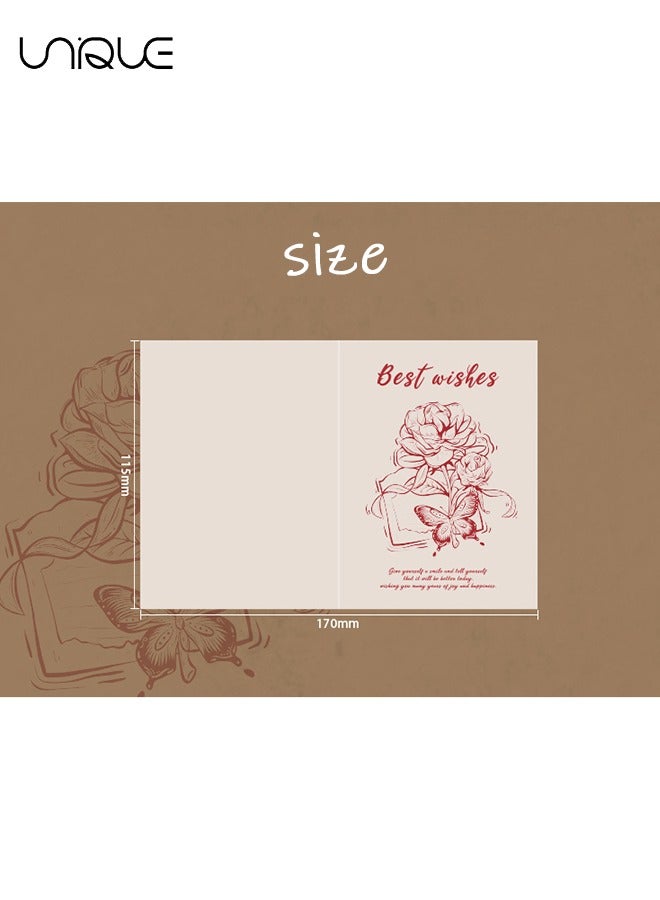 Unique 12 Vintage Literary Greeting Cards, Rose Pattern Greeting Cards, Violin Pattern Greeting Cards, Pink Greeting Cards, Greeting Cards for Teachers, Friends, Classmates, Colleagues, etc - Image 2