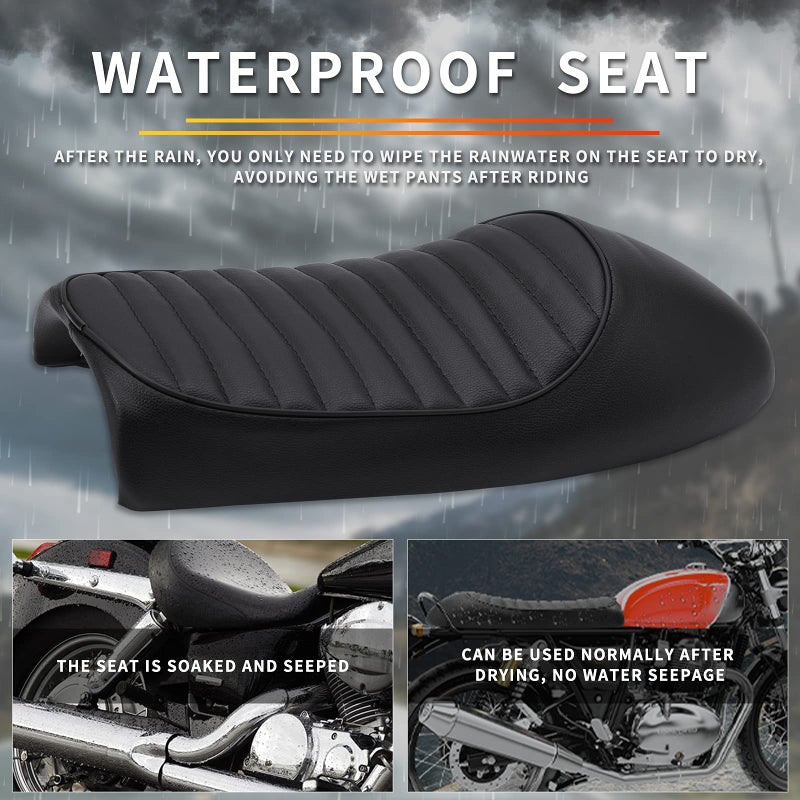 Rich Choices Black Vintage Cafe Racer Hump Seat Retro Saddle For CB 350 CB400 CB500 CB550 CB750 - Image 3