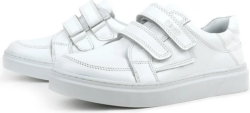 راكربلاس Genuine Leather White Velcro Young Men's Sports Shoes