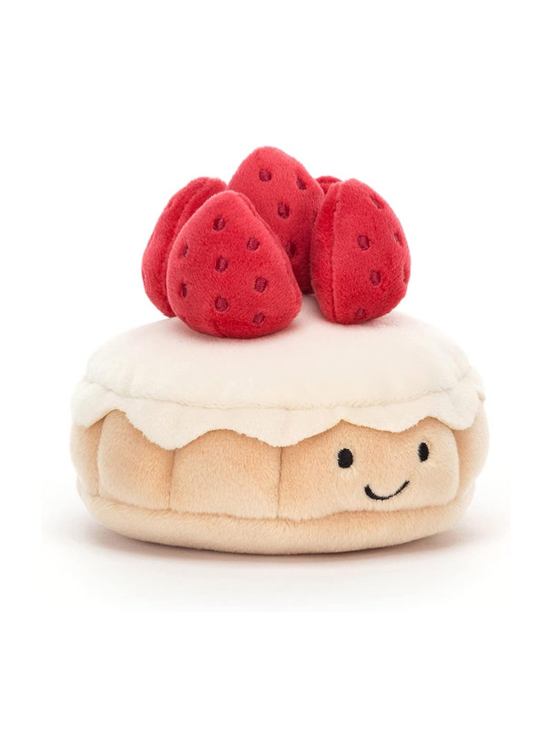 LBMT - Cake Plush Toy, 10cm Tarte shape Doll, Cute Smile Cake Stuffed Toy,  Plush Decoration for Gifts for Kids Birthday - Image 1