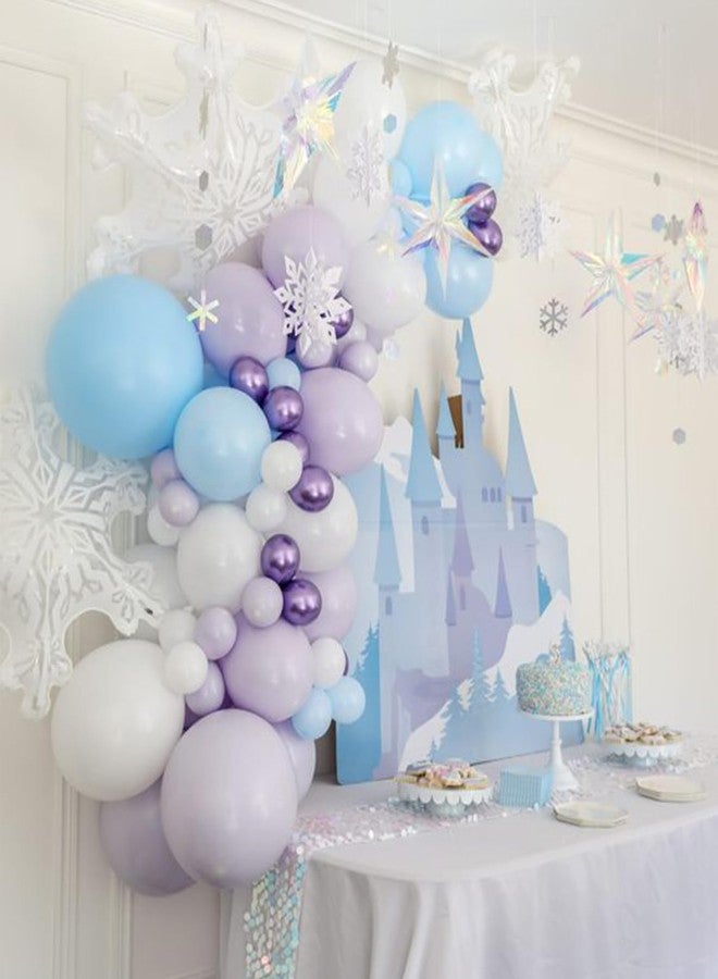 Biapian Blue and Purple Balloons Set, 50 PCS Blue 12 Inch Mermaid Balloon, Metallic Purple White Latex Ballons Confetti Helium Balloons for Girls Mermaid Birthday Party Baby Shower Winter Supplies - Image 4