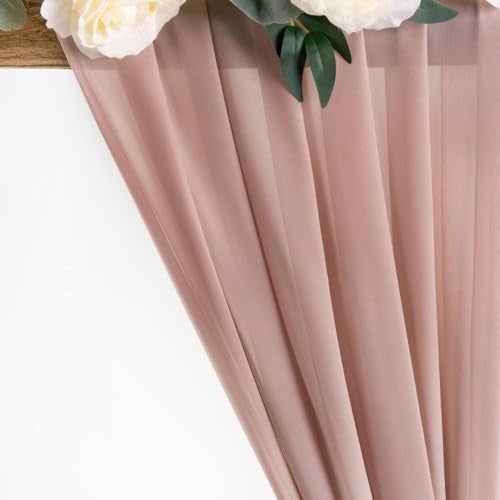 MLMW Chiffon Fabric by The Yard 10 Yards 60" Wide Dusty Rose Wedding Arch Draping Fabric Sheer Material for Party Backdrop Arch Ceiling Decor - Image 3