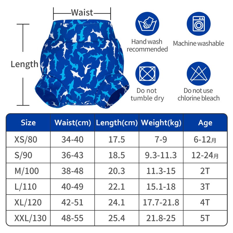 BIG ELEPHANT Baby Swim Diapers 3pcs, Reusable Adjustable Washable Waterproof Swimming Diaper for Boy's and Girl's, 2T - Image 2