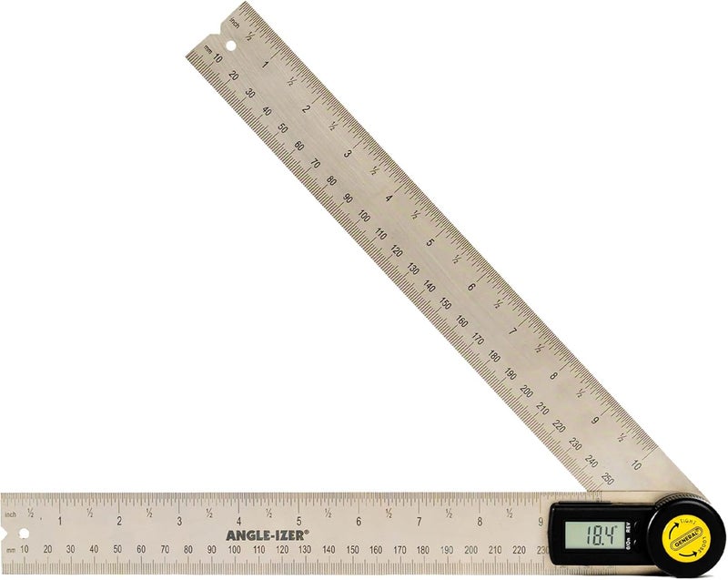 General Tools Digital Angle Finder Ruler #823 - 10" H - Stainless Steel Measurement Tool - Image 1