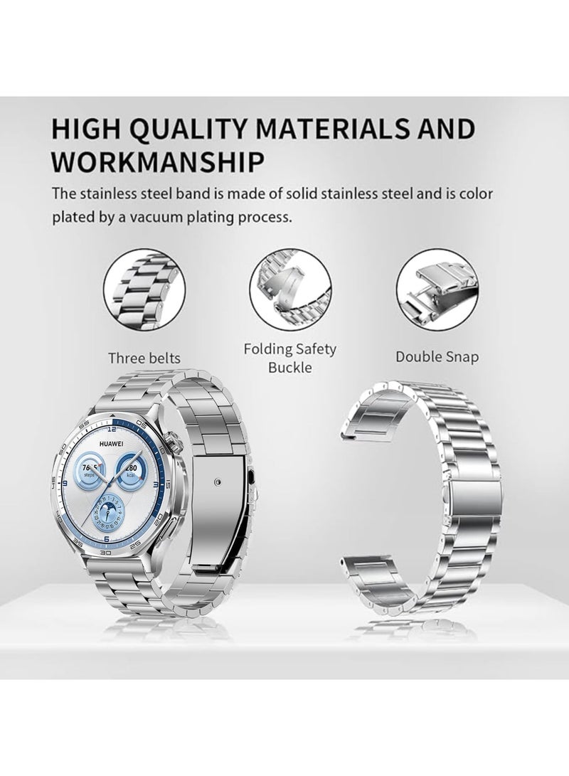 Anmi Stainless Steel Band Compatible with Huawei Watch GT5/GT5 Pro 46mm 2024, 22mm Stainless Steel Metal Strap for Huawei Watch GT4/GT4 Pro/Watch 4/4 Pro, Business Style for Men Women - Image 4