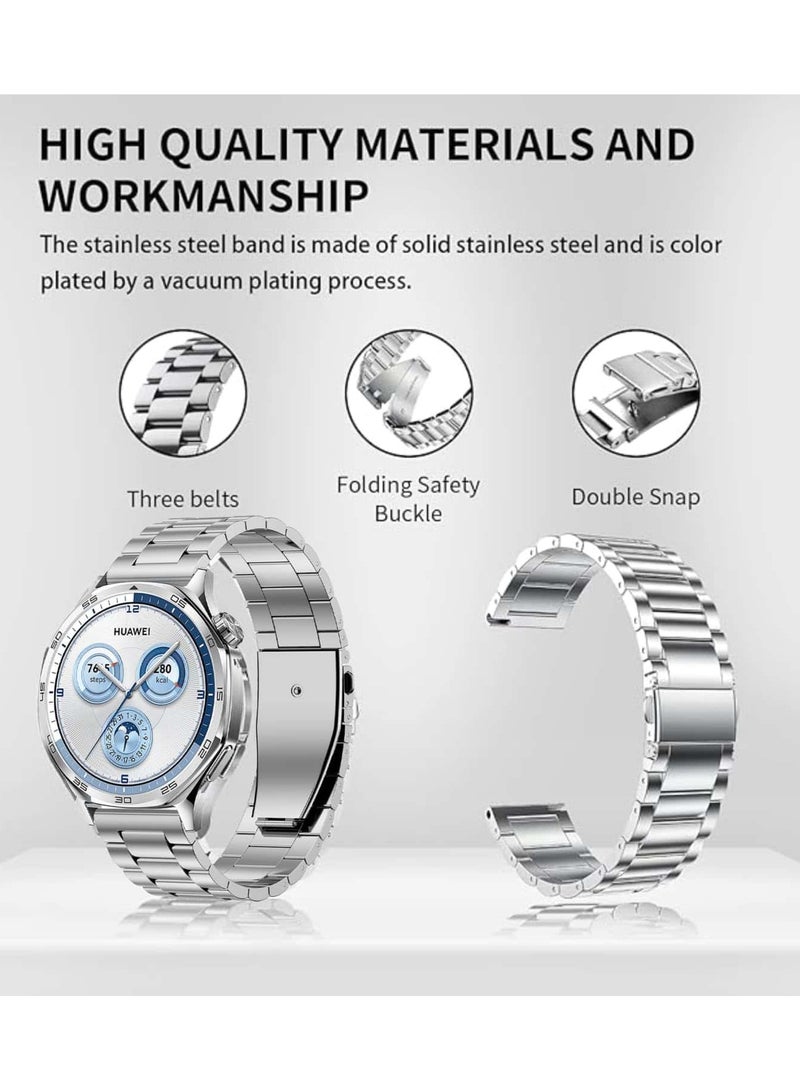 Anmi Stainless Steel Band Compatible with Huawei Watch GT5/GT5 Pro 46mm 2024, 22mm Stainless Steel Metal Strap for Huawei Watch GT4/GT4 Pro/Watch 4/4 Pro, Business Style for Men Women - Image 4