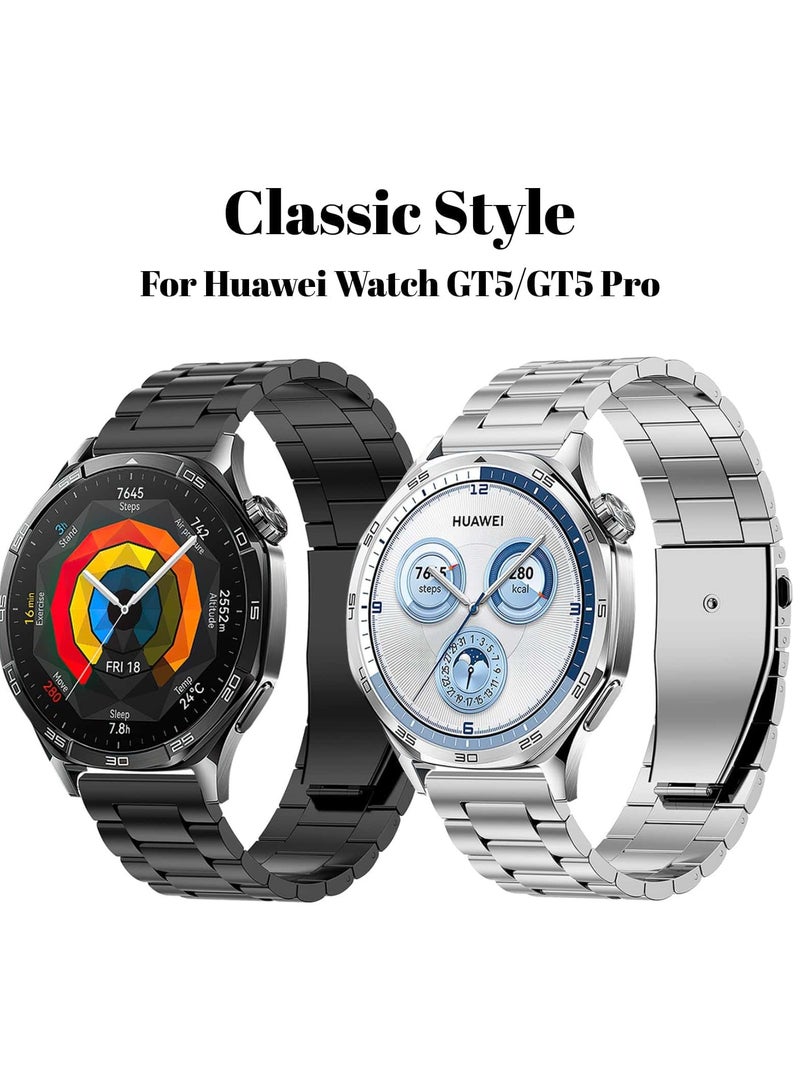 Anmi Stainless Steel Band Compatible with Huawei Watch GT5/GT5 Pro 46mm 2024, 22mm Stainless Steel Metal Strap for Huawei Watch GT4/GT4 Pro/Watch 4/4 Pro, Business Style for Men Women - Image 5