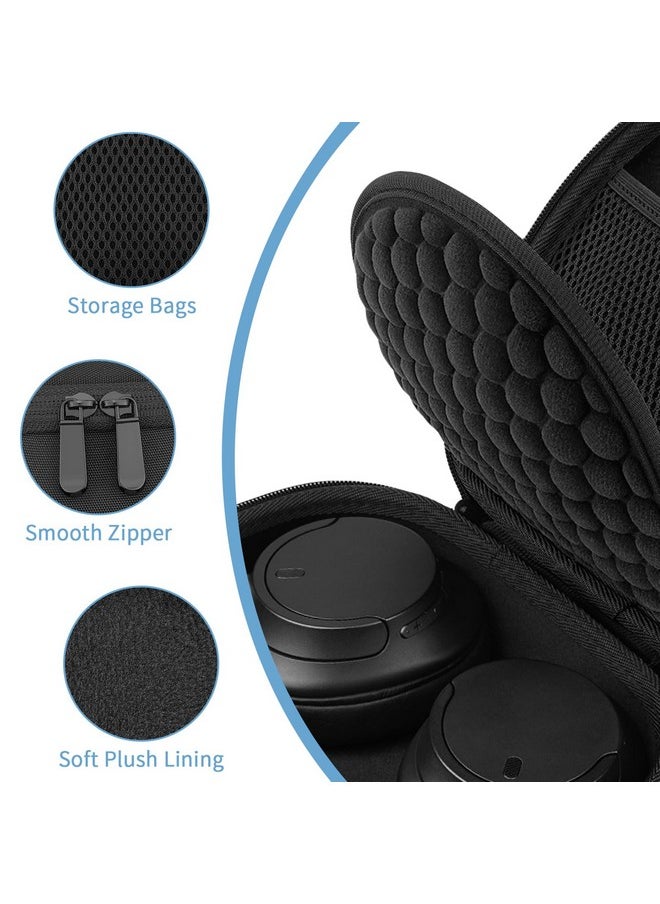 Yinke - Yinke Case for Sony WH-CH720N / WH-CH710N /WH-CH700N Headphone, Travel Protective Cover Storage Bag (Black) - Image 1
