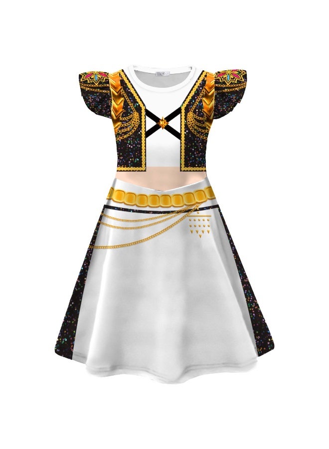 عام كيبوب شيطان الصيادين الرومي تأثيري فتاة فيفي كم الحليب فستان من الحرير - Image 1