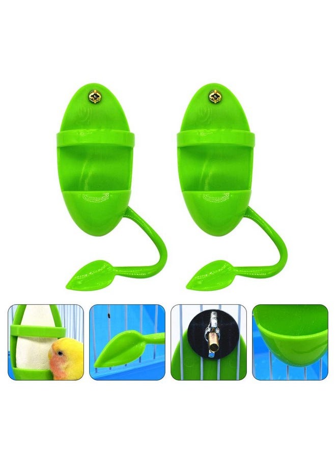POPETPOP - POPETPOP Cuttlebone Holder for Bird Cage: 2Pcs Bird Feeding Cup Plastic Cuddle Bone Feeding Racks Bird Food Holder for Budgies Parakeet Cockatiel Conure Lovebird - Image 1