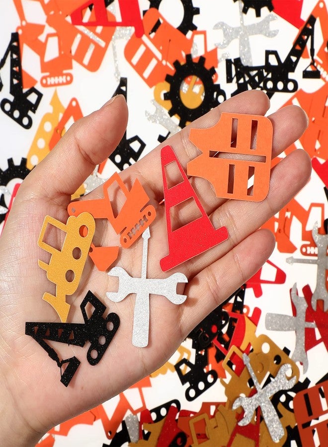 Zhanmai 240 Pcs Construction Confetti Construction Party Supplies Table Confetti Boy Birthday Party Favor Forklift Crane Excavator Gear Vest Roadblock Wrench Baby Shower Decoration - Image 3
