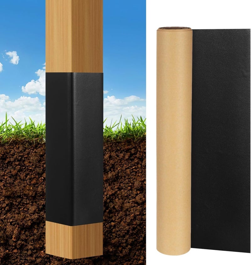 Waterproof PVC Post Protector Wrap, Corrosion-Resistant, Cutter Included, for Posts 3-5 in - Image 1