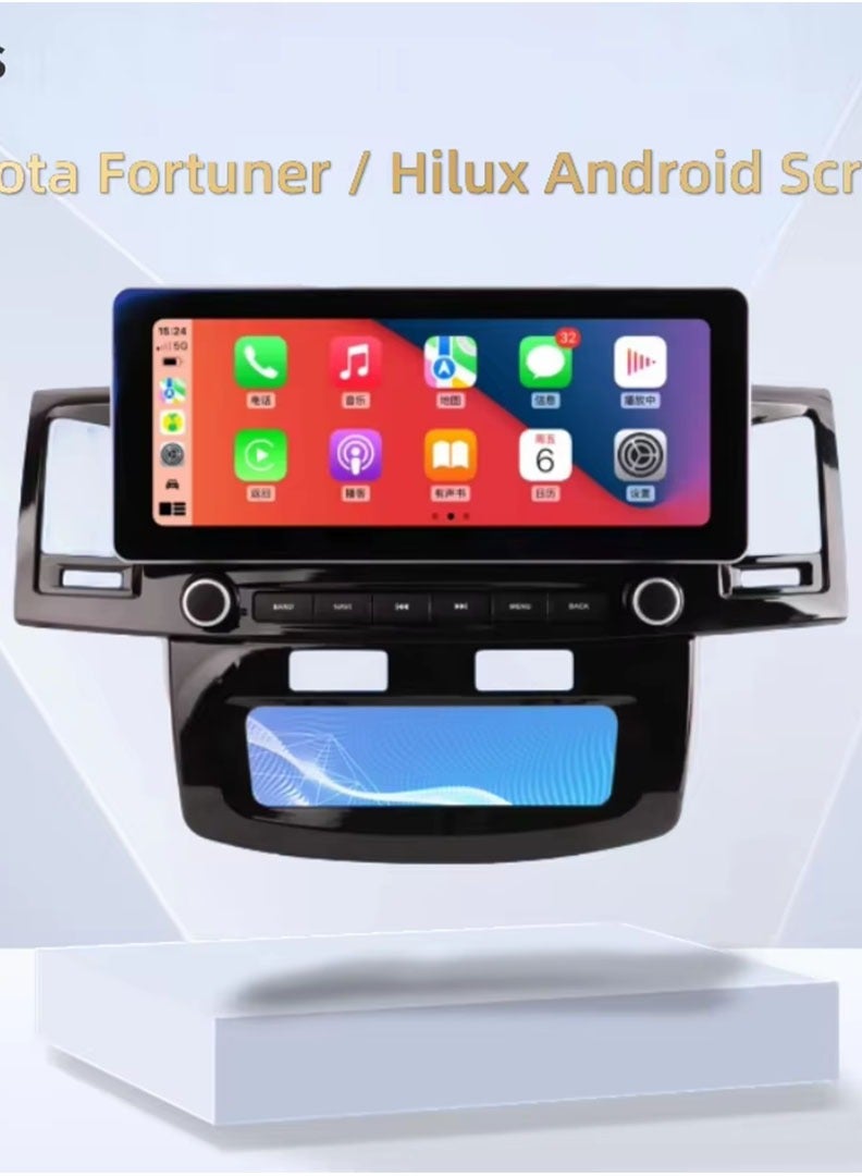 Raymos 12.3 inch Toyota Car Stereo  Toyota Fortuner 2008–2015  Android Screen Support Apple Carplay Android Auto Wireless 4GB RAM Fast Interface included 4G Wifi USB QLED ( 1280x720 ) - Image 2